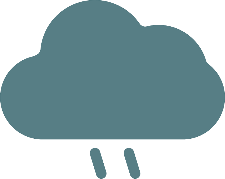 Dichte Wolken, etwas Regen